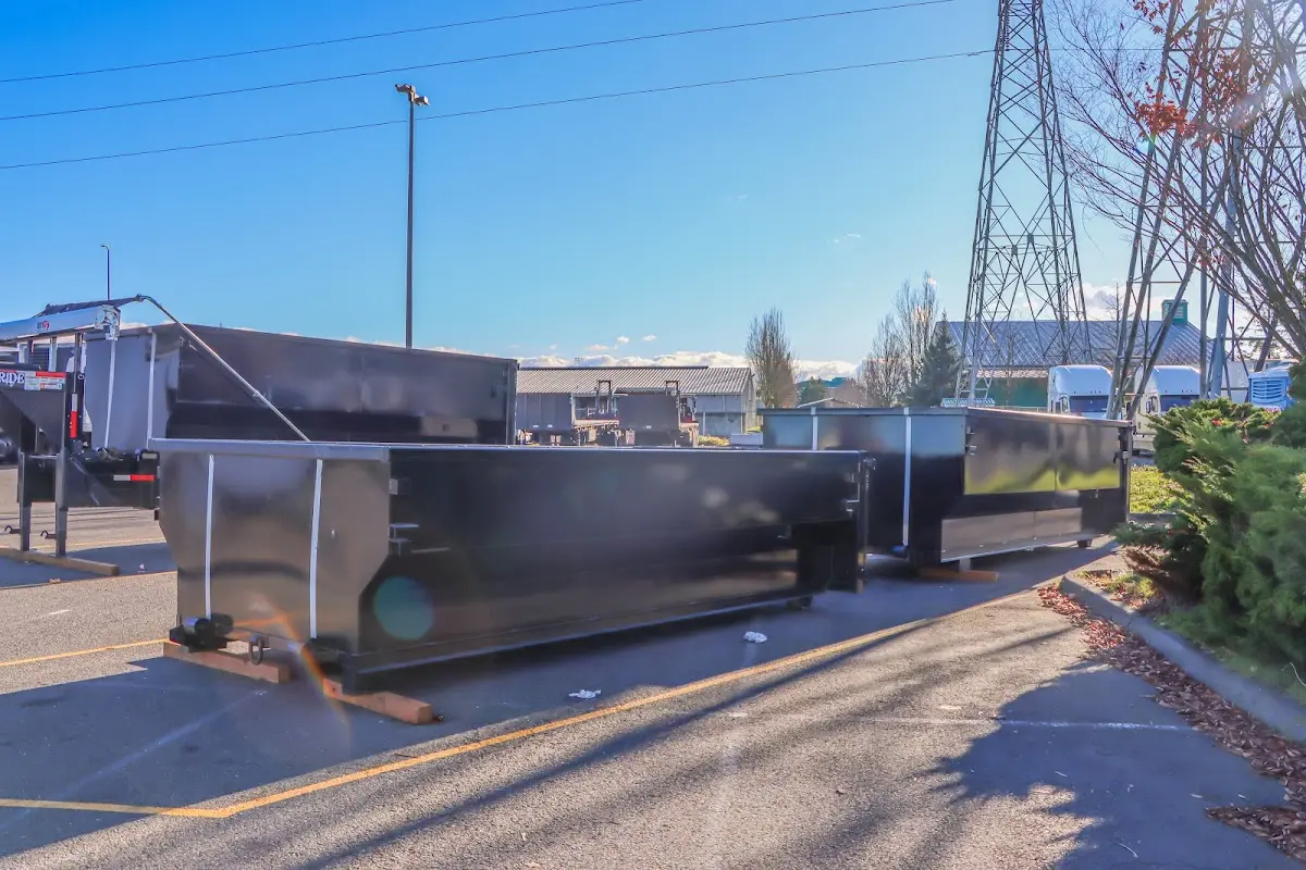 Roll-off dumpster ready for waste disposal at job site for Construction Dumpster Rental in Harrisonburg